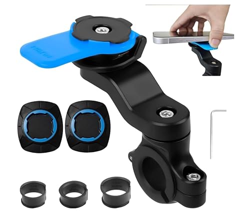 Vunanvu Soporte Movil Moto y Bicicleta Universal, Soporte Manillar Moto con Giratorio 360°, Soporte de Telefono para Manillar de Bicicleta MTB/Montaña y Scooter Compatible con Teléfono Móvil de 4-7''