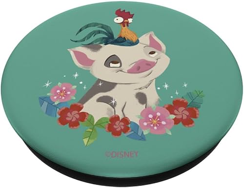 Miniatura 7 de Disney Moana Pua y Hei Hei Floral Retrato PopSockets PopGrip agarre intercambiable para teléfonos y tabletas PopSockets MagSafe PopGrip para iPhone