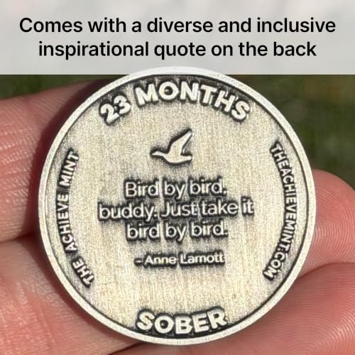 Image of The Achieve Mint 23 Months Sober Token | 23 Months Sobriety Chip | Non-AA, Non-Religious Medallion for Men and Women Celebrating Sobriety