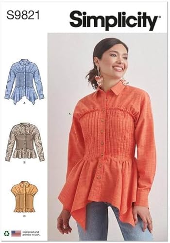 Simplicity Patrón de costura Misses Top, multicolor