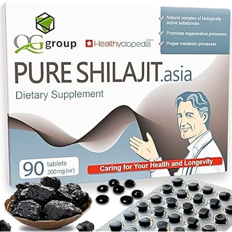 Natural Pure Shilajit Tablets Analog Raw Resin Mumiyo Dry Drops 90 Tablets - 200mg 100% Himalayan Supplement with 85+ Trace Minerals for Energy & Metabolism, Immune Support - Ideal for Men & Women Cover