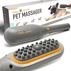 Buzz Therapeutic Brush Vibration Pet Massager for Dogs and Cats Designed to Help Soothe Tension, Increase Circulation and Relieve Tight Muscles
