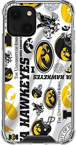 Skinit Clear Phone Case Compatible with iPhone 13 Mini - Officially Licensed University of Iowa Hawkeyes Pattern Design