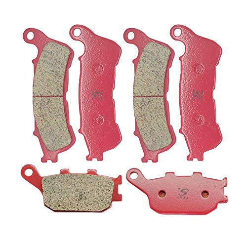 S SYUU Plaquettes de frein en céramique avant arrière de moto Compatible avec Honda CB 600 Hornet ABS Model 2007 2008 2009 2010 2011 2012 2013 FA388F FA174R