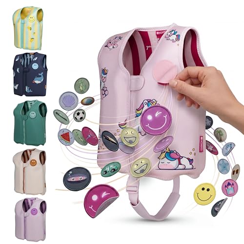 NOARD Kinder Schwimmweste (2-6 J. / 15-30 kg) Schwimmhilfe mit Schrittgurt