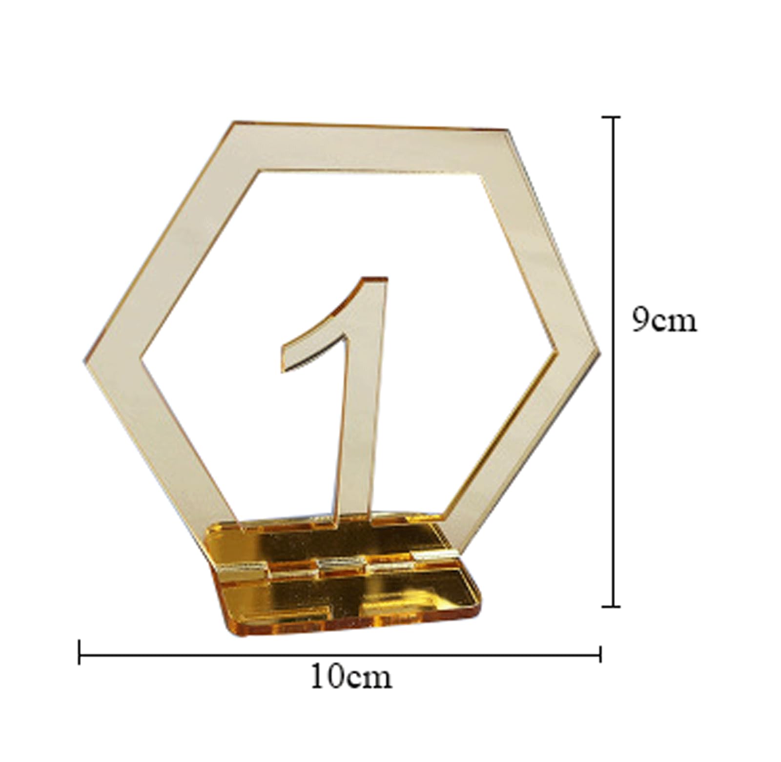 Sechseckige goldene Tischkarten aus Acryl, digitaler Tischkartenhalter, prägnanter Tischnummernständer, perfekt für Dinnerpartys, Bankettveranstaltungen