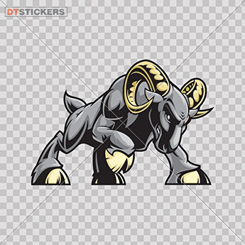 DT-stickers Animals Earth Hobby Vinyl Decal Angry Ram Hobby Decor (5 X 3,42 in.) Fully Waterproof Printed Vinyl Sticker
