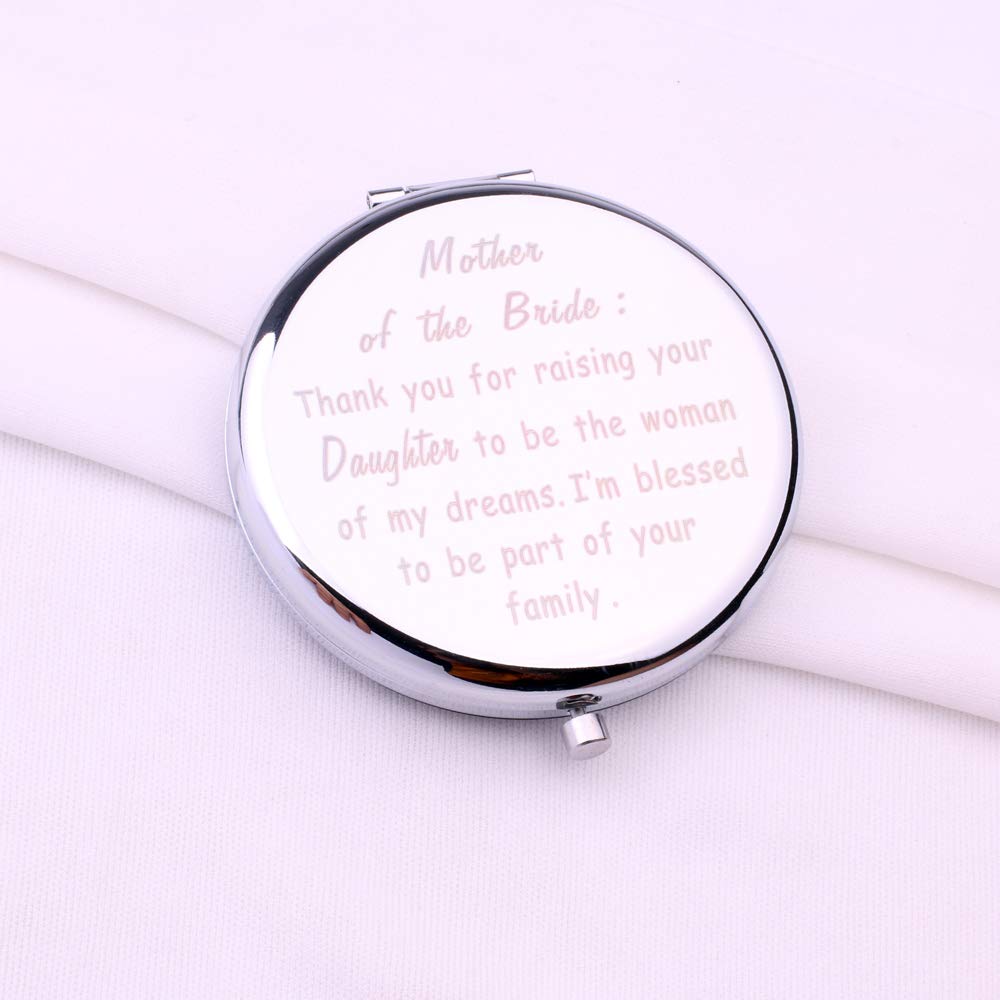 KUALEENG Herzförmiger Taschenspiegel Für Mutter | Edelstahl, 6,3x7,1 Cm | Personalisiertes Geschenk Mit Gravur