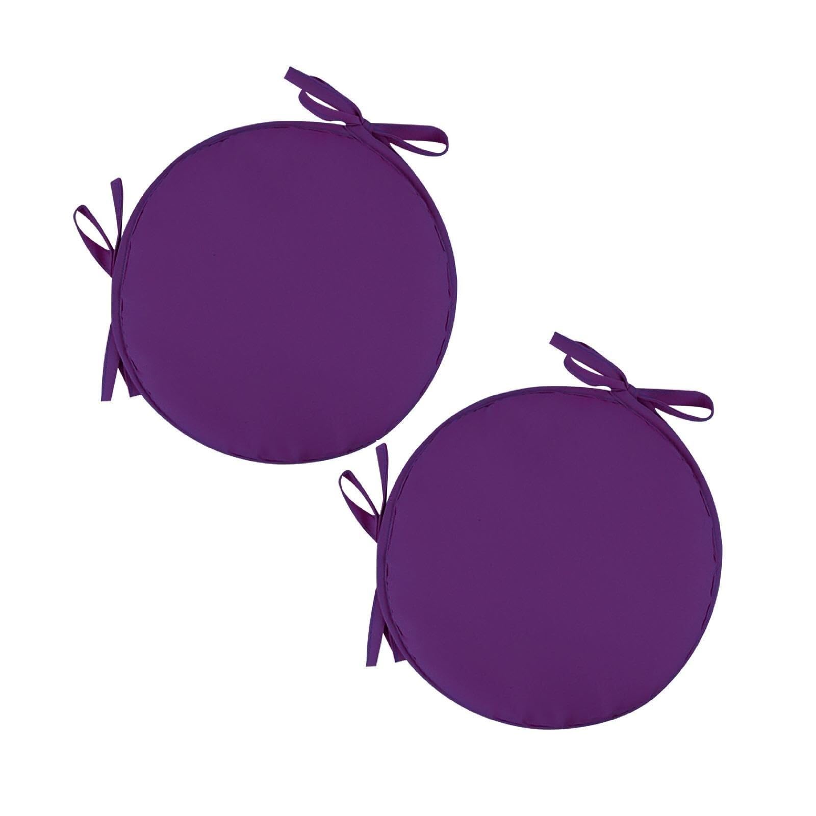 Coussin de chaise rond violet 30,5 cm lavable et ultra confortable