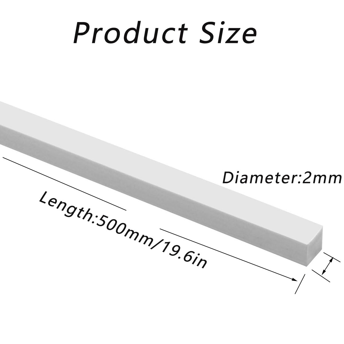 QUARKZMAN 5 Varillas De ABS Blanco (3mm X 500mm) – Ideales Para Maquetas, DIY Y Arquitectura – Fáciles De Cortar Y Pegar