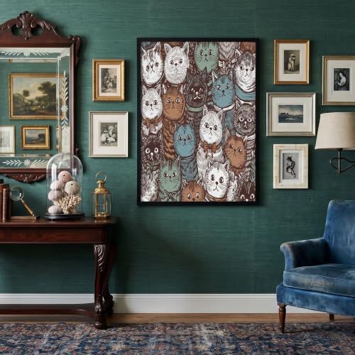 Tableau Chat Japonais Toile 80X120cm Poster Animaux Rétro Déco