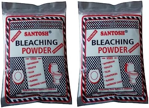Santosh Powerful Bleaching Powder 2KG - Pack of 2 For Household & Kitchen Cleaning | Disinfectant to Kill Fungus, Germs, Bacteria | Floor Cleaner | Toilet Cleaner | Overhead Tank Cleaner | Mori Powder