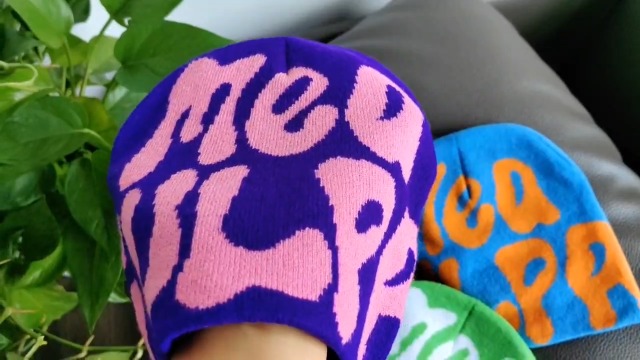 QCZJ MEA Culpa Bonnet Pour Femme Bonnet Graphique Y2k Bonnets En Crochet Doux Chapeau D'hiver Pour Femme Y2k Accessoires Noir, Noir , 1-2