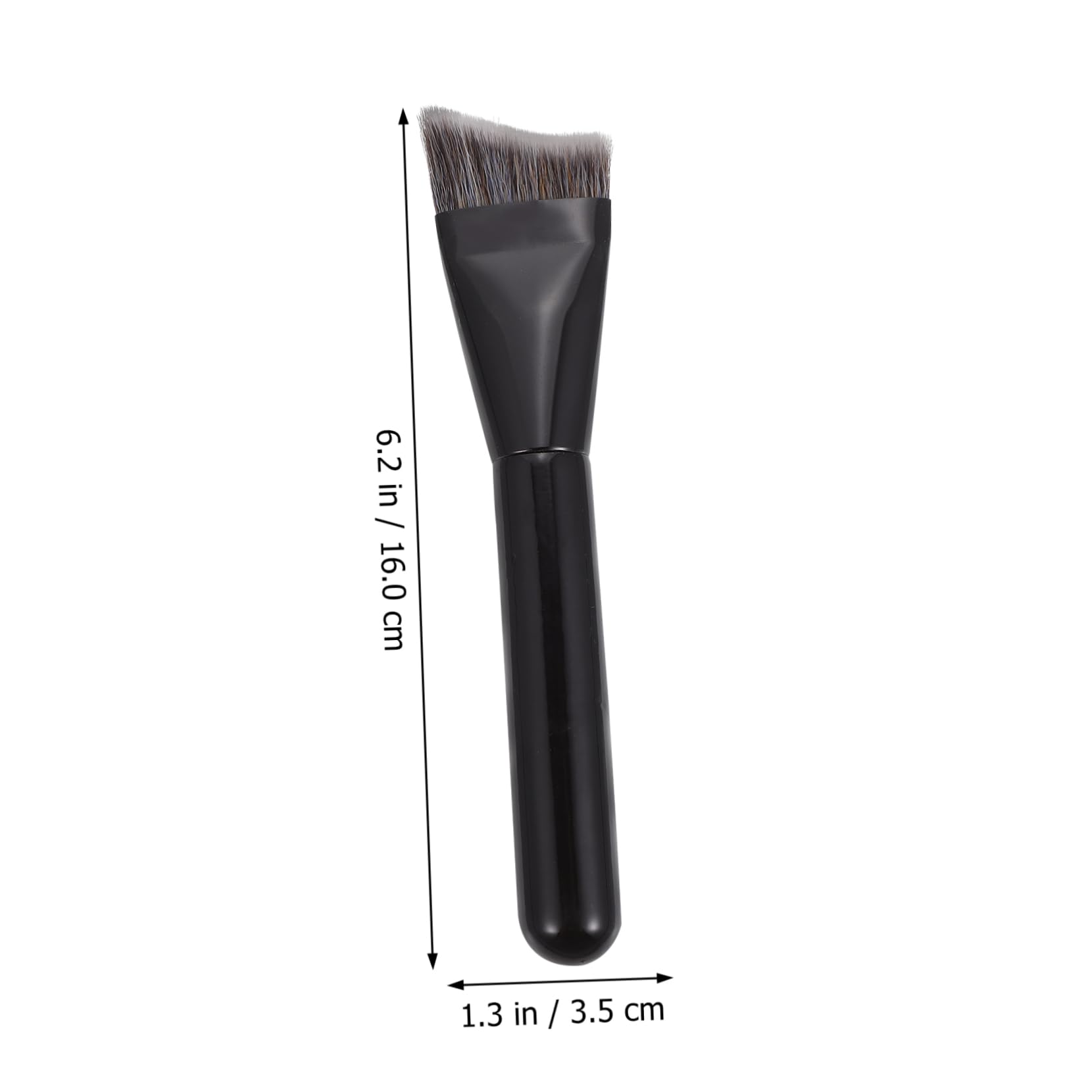 BESTYASH 1 PC Bright Black Wooden Handle Foundation Brush Advanced Makeup Tool for Professionals Beginners for Contouring Highlighting Comfortable Grip Durable Finish