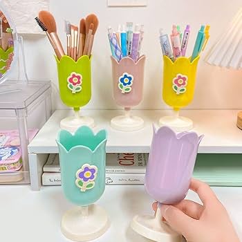 Amazon | yuchurey ペン立て ペンスタンド かわいい 花のデザイン 卓上