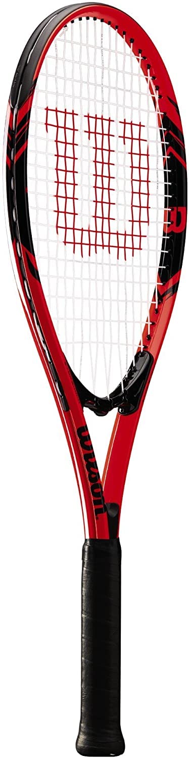 Racchetta Tennis Wilson Federer - Per Principianti, Testa 710cm², Peso 326g, Rosso/Nero - Foto 9