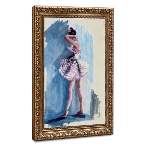 Poster sur toile aquarelle danse bleue - Décoration murale salon et chambre 30x45cm
