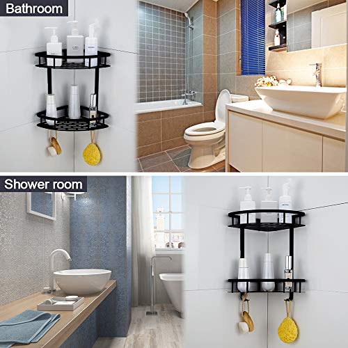 GERUIKE doucheplank plank douche hoek zelfklevende driehoek doucheplank hoekplank douche zonder boren opslag mand voor… - Image 4