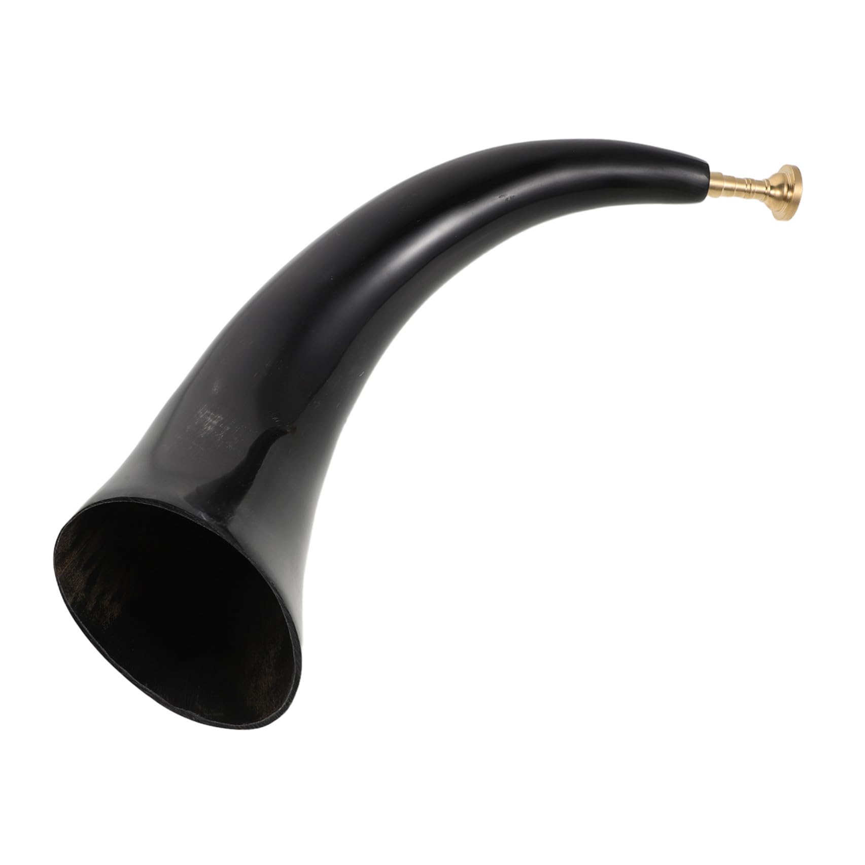Trompette Viking en Corne Noire avec Embouchure, Son Profond Résonnant