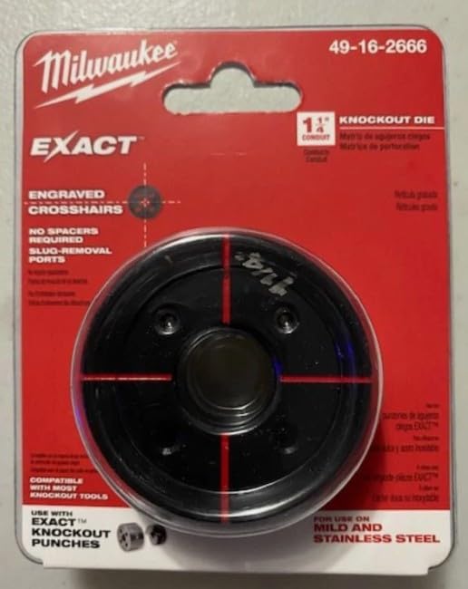 Troquel Milwaukee 49-16-2666 de 3.17 cm para perforadora de chapa metálica en taller