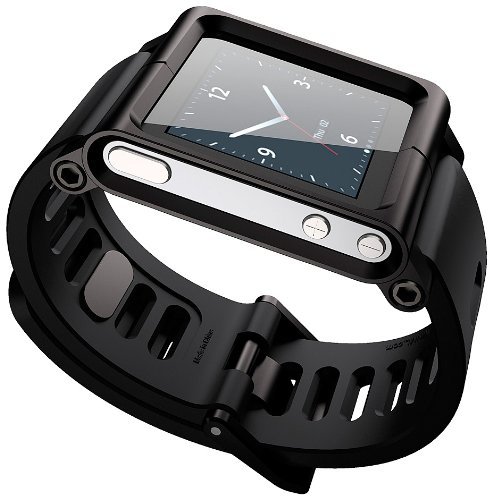 OCR Cool Alumium Watch Band Wrist Strip for iPod Nano 6G Cover Case, Black
