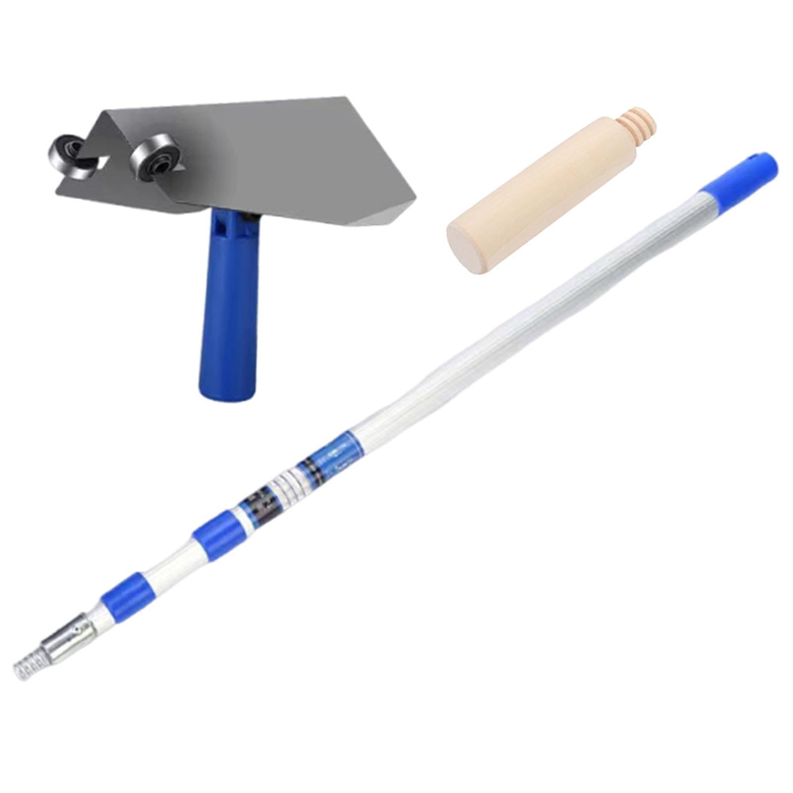 Taloche D'Angle pour Cloison Sèche Manche Bois Antidérapant Lisseuse Aluminium Inox Solide Outil Application Enduit Angle Intérieur Tige Incluse Adapt, 3.6 M Rod