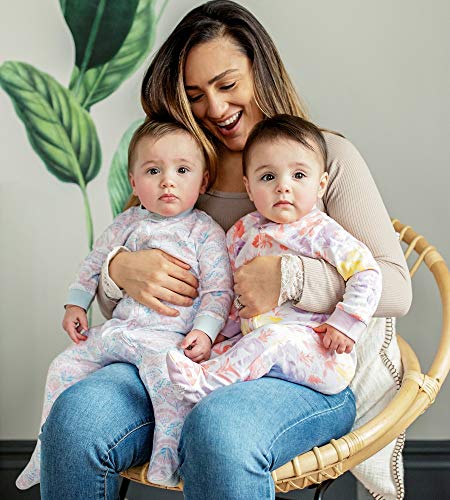 Image of Burt's Bees Baby unisex-baby Sleep & Play, Organic One-piece Romper-jumpsuit Pj, Zip Front Footed Pajama