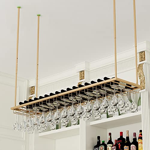 Porte-verre à vin suspendu or pour libérer votre cuisine - 2