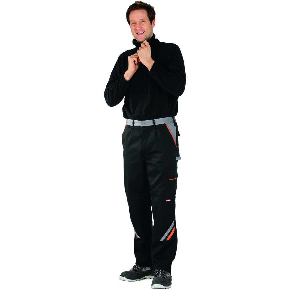 Planam 2420 Pantalón Visline, Talla 52, en Zinc/Naranja/Pizarra Hombre (Pack de 1)