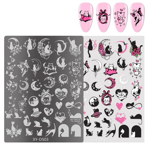 Plantillas de estampado de uñas francesas, diseño de flores, sellos de uñas, líneas de mariposa, herramienta de manicura, decoración artística, sellos de mariposa, plantillas de placas de estampación