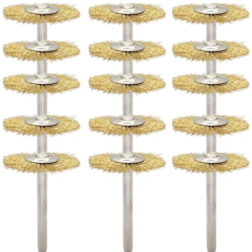 DIY Crafts T-Shaped Brass Wire Brushes Metal Rust Removal, Cleaning, & Polishing 22mm Diameter, 1/8″ (3mm) Shaft Removes Burrs & Oxide Layer Handles Rough Surfaces - Rotary Tool Accessories (6) (B0CYXFB454) Amazon Price History, Amazon Price Tracker
