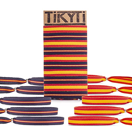 Pulsera Bandera España 10 Unidades – Cinta Bandera España – Pulseras Hombre Y Mujer - 2 Diseños - 5 Pulseras Bandera España Clásica - 5 Pulseras Bandera España Fondo Azul Marino – Ajustable 30X1 Cm