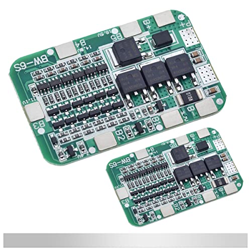 DAOKAI 2 piezas 6S 24V 15A Placa de protección de batería de litio BMS PCB Placa de protección 18650 Módulo de cargador para batería de litio de iones de litio con tira de níquel
