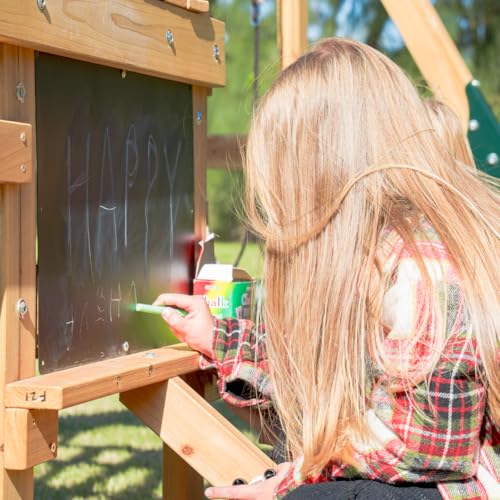 DOLPHIN PLAYGROUND T Swing Set with 2 Swings, Slide, Climbing Wall, Chalkboard, Picnic Table and Telescope - Image 7