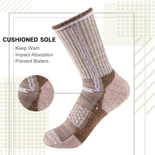 Comfoex Boys Crew Cotton Socks For Kids 6-8 4-6 8-10 Years Old Calf Half Cushioned Athletic Socks 6 Pairs4