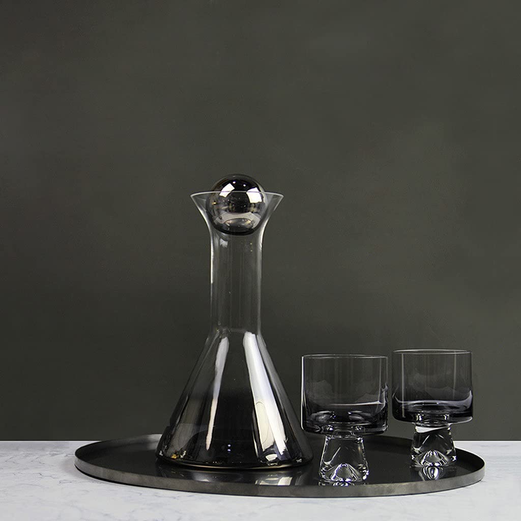 Wein Dekanter Home Kristallglas Dekanter Kreative Rotwein Dekoration Wein Dispenser Wine Zubehör JUG Set Smoky Grey Dekantierer (Size : B)