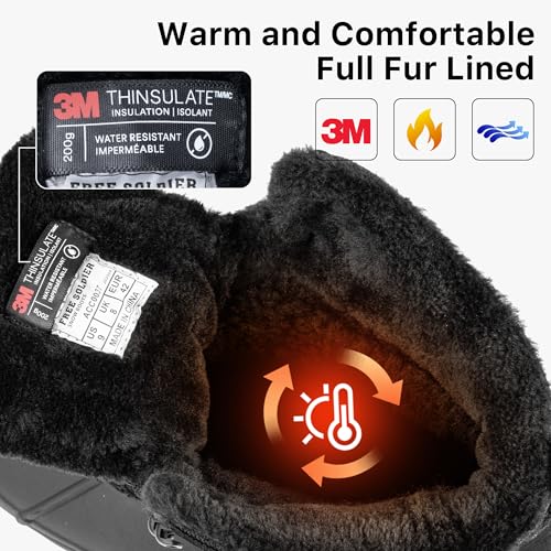 FREE SOLDIER Mens Snow Winter Boots for Men Warm Fleece Lining Winter Ski Shoes Waterproof Insulated Booties2