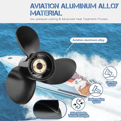 Image of Upgrade OEM 13 Spline Tooth Aluminum Outboard Boat Propeller for Mercury Motos 30 /35 /40 /45 /50 /55 /60 /70HP, Rh