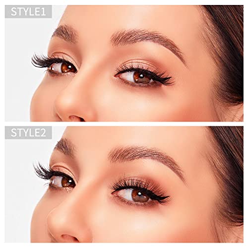 Dysilk False Eyelashes -10 Pairs 6D 19Mm Faux Lashes Pack - Eyelashes Natural Look Reusable Cat Eye Lashes Mink Fake Eyelashes Wispy Fluffy Lashes Soft Extension #TOP3