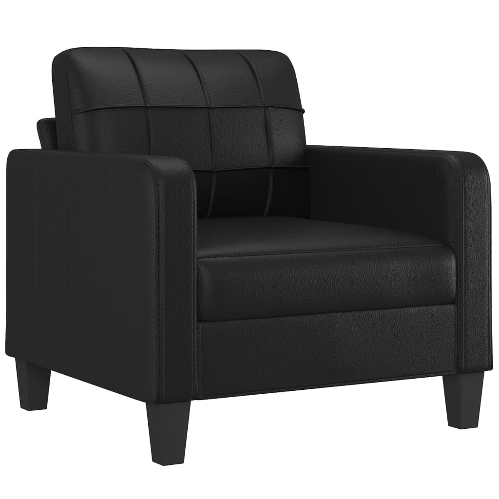 Générique LARRYHOT Ensemble de canapés 3 pcs avec Coussins Noir Similicuir,Noir (67.2KG)