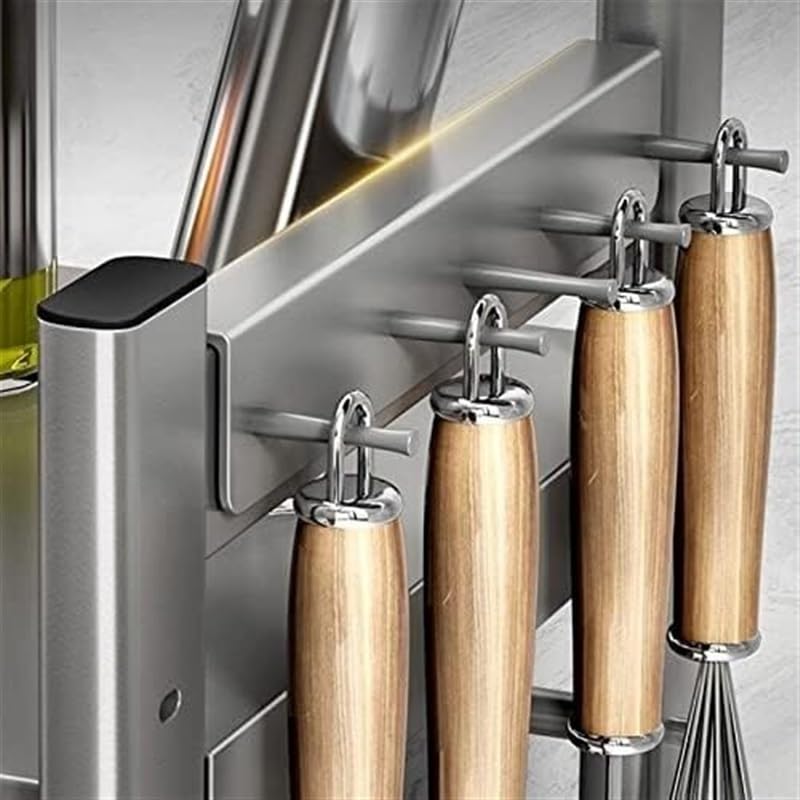 Support de four à micro-ondes à 2 niveaux extensible, étagère de rangement pour cuisine - 7