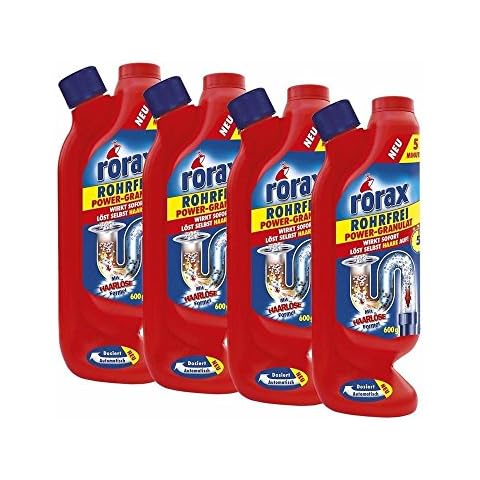 4x rorax Rohrfrei Power-Granulat Dosierflasche 600g Cover