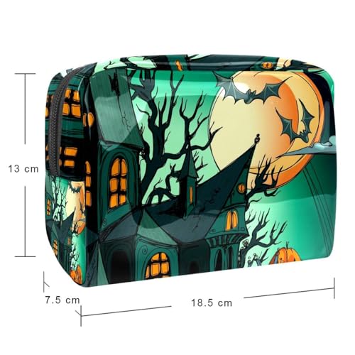 Pochette maquillage citrouilles Halloween double zip de voyage - 5