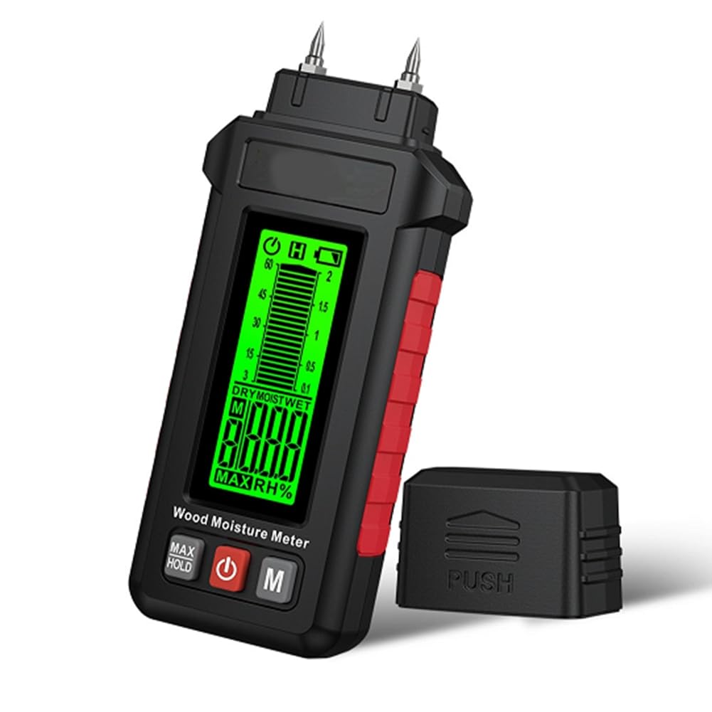 Xnuiasqe Wood Moisture Meter Digital Two Pins Humidity Tester For Firewood Lumber For Building Materials Detection Detector