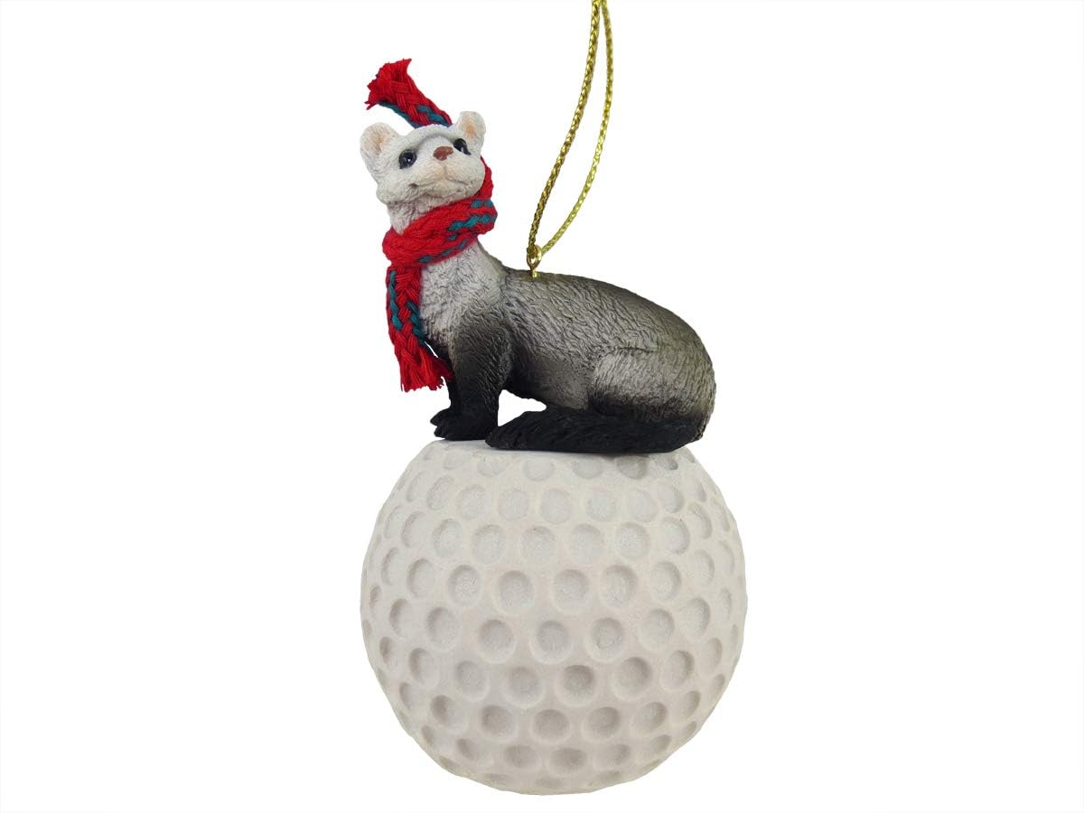 Conversation Concepts Ferret Sleigh Ride Christmas Ornament - 2.75" Tall x 3.5" Wide x 1.5" deep
