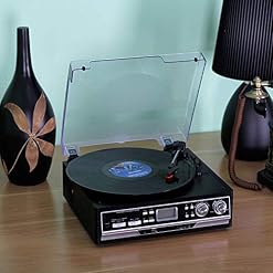 DLITIME Bluetooth Platine Vinyle,Lecteur Vinyle 33/45/78 TR/Min avec Cassette/AM&FM/USB/RCA/AUX/Télécommande - Les Beatles, Paul McCartney, John Lennon, RIngo Starr, George Harrison DLITIME Bluetooth Platine Vinyle,Lecteur Vinyle 33/45/78 TR/Min avec Cassette/AM&FM/USB/RCA/AUX/Télécommande – Image 7