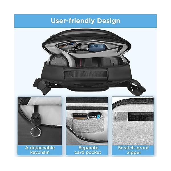 TAAOKA Camera Sling Bag,Waterproof Camera Case with Tripod Holder,Lightweight DSLR/SLR/Mirrorless Camera Bags Crossbody for photographers-Black