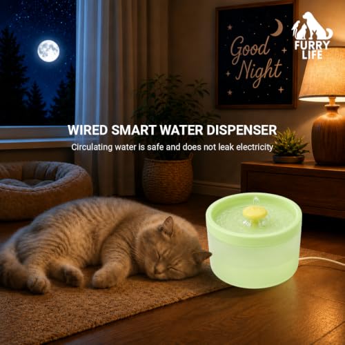 Image of Pet Water Fountain Super Silent - Water Fountains for All Pets Indoor - Suitable for Cats, Birds, Rabits and Dogs (WAssabi Mist 01, 1.8L)