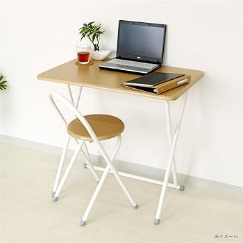 Amazon.co.jp: カインズ(CAINZ) 折りたたみ デスク チェアセット 2点