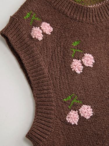 Image of CIDER Sweater Vest Women Sleeveless Cropped Sweaters Cute Graphic Tank Tops Old Money Clothes Fall Outfits